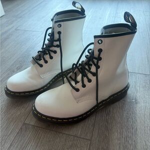 Dr. Martens White Boots with Black Laces